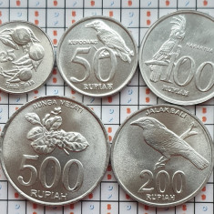 Set 5 monede Indonezia 25, 50, 100, 200, 500 Rupiah 1994 - 2008 UNC - A023