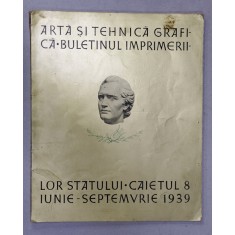ARTA SI TEHNICA GRAFICA, CAIET 8, IUNIE - SEPTEMBRIE 1939 - STEFAN POPESCU GRAVURI ORIGINALE