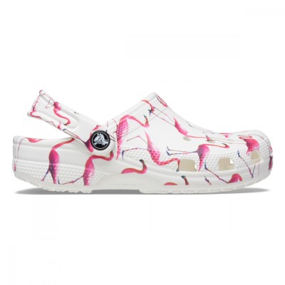 Saboti Crocs Classic Pool Party Clog Kids Multicolor - White/Flamingo foto