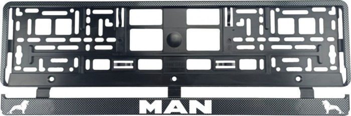Set 2 bucati, suport numar inmatriculare Carbon, MAN III