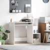 Birou Alb vidaXL 106x40x88.5 cm, Lemn Compozit, Raft Inclus - Birou Calculator Modern, Spatiu Depozitare, Design Ergonomic