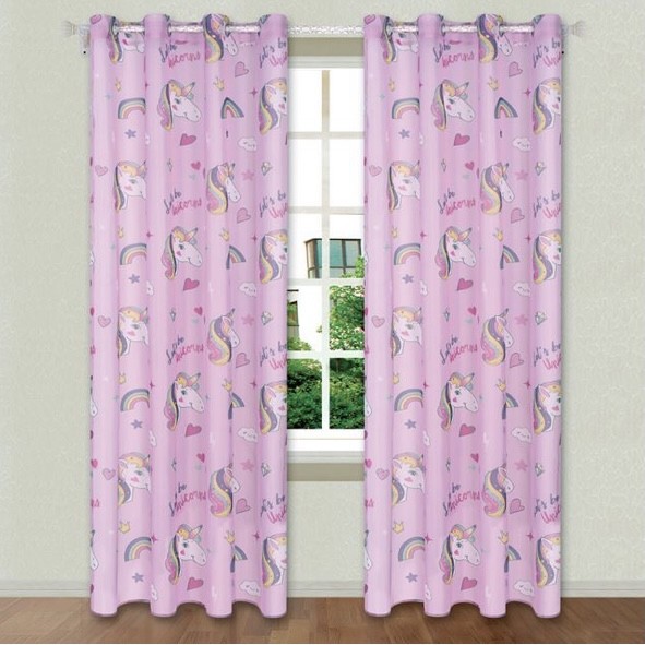 Perdea cu inele, unicorn, multicolor, 140 x 260 cm