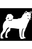 Autocolant auto 25 cm (9.8 inch) Shiba Inu amuzant alb, impermeabil, decorativ reflectorizant 3D cu efect de metal rupt