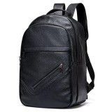 Cumpara ieftin Rucsac unisex, Jorah GT2732, piele naturala, Negru, DELIS