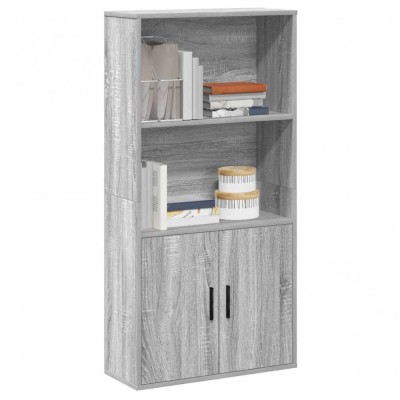 Gossi biblioteca, gri sonoma, 60x24x120 cm, lemn prelucrat foto
