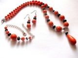 set howlite portocaliu si negru 41534