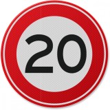 Semn din aluminiu de circulație 20 km