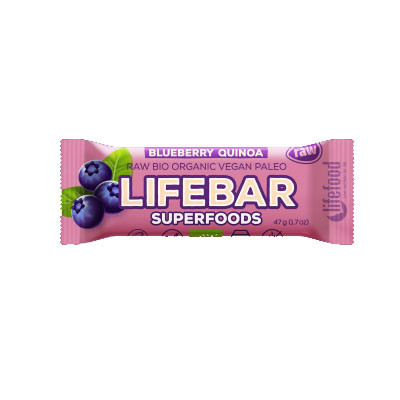 Lifebar Baton cu Afine si Quinoa Raw Bio Lifefood 47gr foto