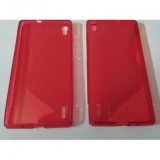 Husa Silicon S-Line Rosie pentru Huawei Ascend P7 - Protectie Premium, Calitate Superioara