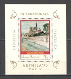Romania.1975 Expozitia filatelica ARPHILA:Pictura-Bl. XR.755