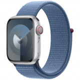 Apple Watch 9, GPS, Cellular, Carcasa Silver Aluminium 45mm, Winter Blue Sport Loop