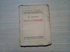 NOTE LITERARE - Al. Badauta - Cartea Vremii, colectie de NICHIFOR CRAINIC,
