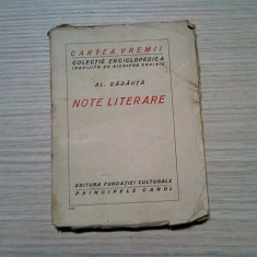 NOTE LITERARE - Al. Badauta - Cartea Vremii, colectie de NICHIFOR CRAINIC,