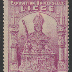 1905 Belgia - Vigneta Expozitia Universala Liege, vinieta straina