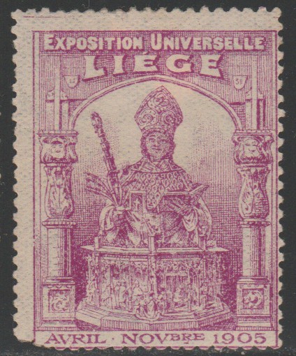 1905 Belgia - Vigneta Expozitia Universala Liege, vinieta straina