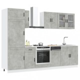 Set dulapuri de bucătărie 8 piese &bdquo;Kalmar&rdquo; gri beton Lemn