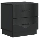 vidaXL Dulap de noapte Negru 43 x 34,5 x 44,5 cm Lemn prelucrat 895217