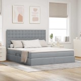 Cumpara ieftin Pat cu LED si saltea Gri deschis 180 x 200 cm Tesatura