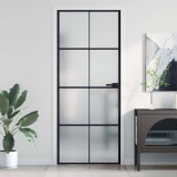 Cumpara ieftin Ușă de interior negru 83x201,5 cm sticlă securiz./aluminiu slim