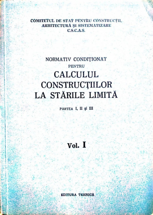 Normativ conditionat pentru calculul constructiilor la starile limita 1