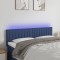 vidaXL Tăblie de pat cu LED, albastru, 144x5x78/88 cm, textil 3121854