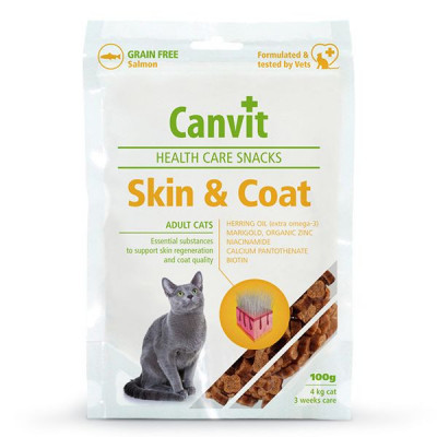 Canvit Health Care Cat Skin &amp;amp;amp; Coat Snack 100 g foto