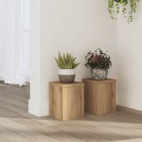 vidaXL Suporturi de plante, 2 buc., stejar artizanal, 15x15x20cm, lemn 852896