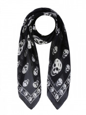 Esarfa barbat ALEXANDER McQUEEN CLASSIC SKULL SCARF 557717 3052Q1078 Negru foto