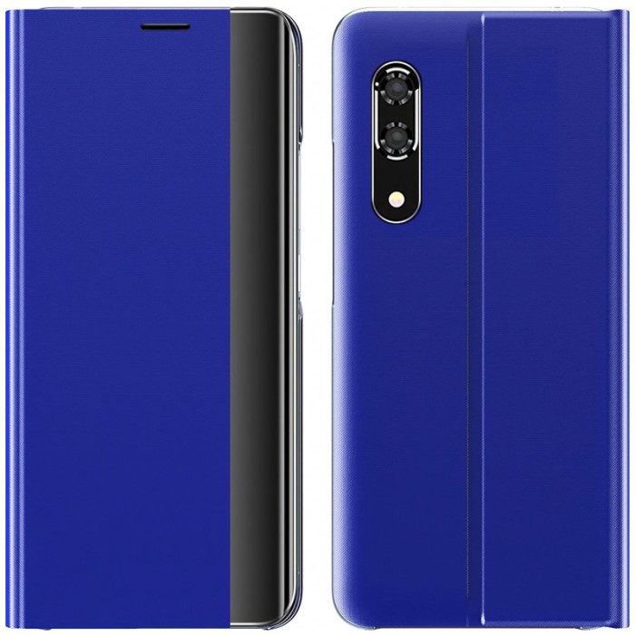 Husa Textil OEM New Sleep Case pentru Samsung Galaxy A12 A125, Cu Suport, Bleumarin