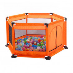 Tarc de joaca metalic pentru copii, 128 x 113 x 65 cm, portocaliu