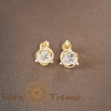 Cercei model nou cu cristal zirconia mare Montura placata cu aur