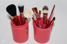 Set 12 pensule make up Fraulein pink + butoias depozitare foto