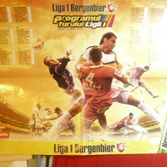 Afis cu Programul Ligii 1 Bergenbier 2011-2012 Fotbal