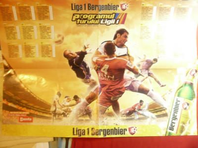 Afis cu Programul Ligii 1 Bergenbier 2011-2012 Fotbal foto