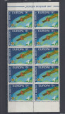 ROMANIA 1991 LP 1252 EUROPA 91 CEPT BLOC DE 10 TIMBRE MNH, Nestampilat