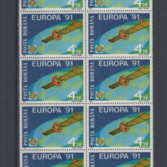 ROMANIA 1991 LP 1252 EUROPA 91 CEPT BLOC DE 10 TIMBRE MNH