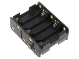 Suport baterii AA/R6 tip 6F22 negru, 10 bucăți
