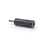 Adaptor audio stereo Nedis Jack 3.5 mm tata - Jack 6.35 mm mama negru 1buc CAGP22935BK