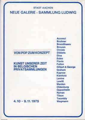 VON POP ZUM KONZEPT - NEUE GALERIE - SAMMLUNG LUDWIG 4.10-9-.11.1975 foto