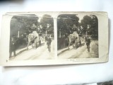 FOTOGRAFIE STEREOSCOPICA ,1903 -Paris Plimbare pe elefant -lipita sus