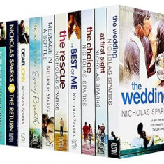 Nicholas Sparks Collection 10 Books Set (The Wedding, At First Sight, The Choice, The Best Of Me, The Rescue, Message In A Bottle, Every Breath, Dear