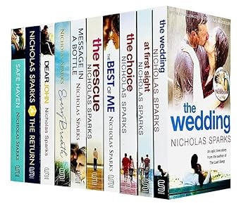 Nicholas Sparks Collection 10 Books Set (The Wedding, At First Sight, The Choice, The Best Of Me, The Rescue, Message In A Bottle, Every Breath, Dear foto