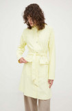 Rains geaca de ploaie 18130 Curve Jacket femei, culoarea galben, de tranzitie