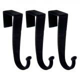 Set 3 cuiere pentru usa, Zola&reg;, din catifea, negre