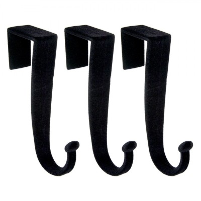 Set 3 cuiere pentru usa, Zola&amp;reg;, din catifea, negre foto