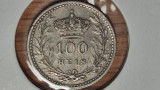 Portugalia - moneda de argint - 100 reis 1910 Manuel II - xf+/aunc in cartonas, Europa