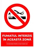 Indicator pentru fumatul interzis in aceasta zona va multumim pentru ca nu fumati aici