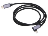 Cablu USB 2.0 Apple Lightning și USB C unghi AKYGA 1m