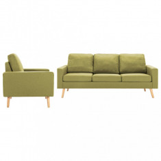 Set de canapele, 2 piese, verde, material textil foto