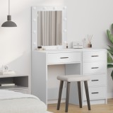 vidaXL Masa de toaletă cu lumini LED, alb, 50x41x135 cm